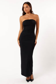 DRESSES @Brixley Strapless Maxi Dress - Black