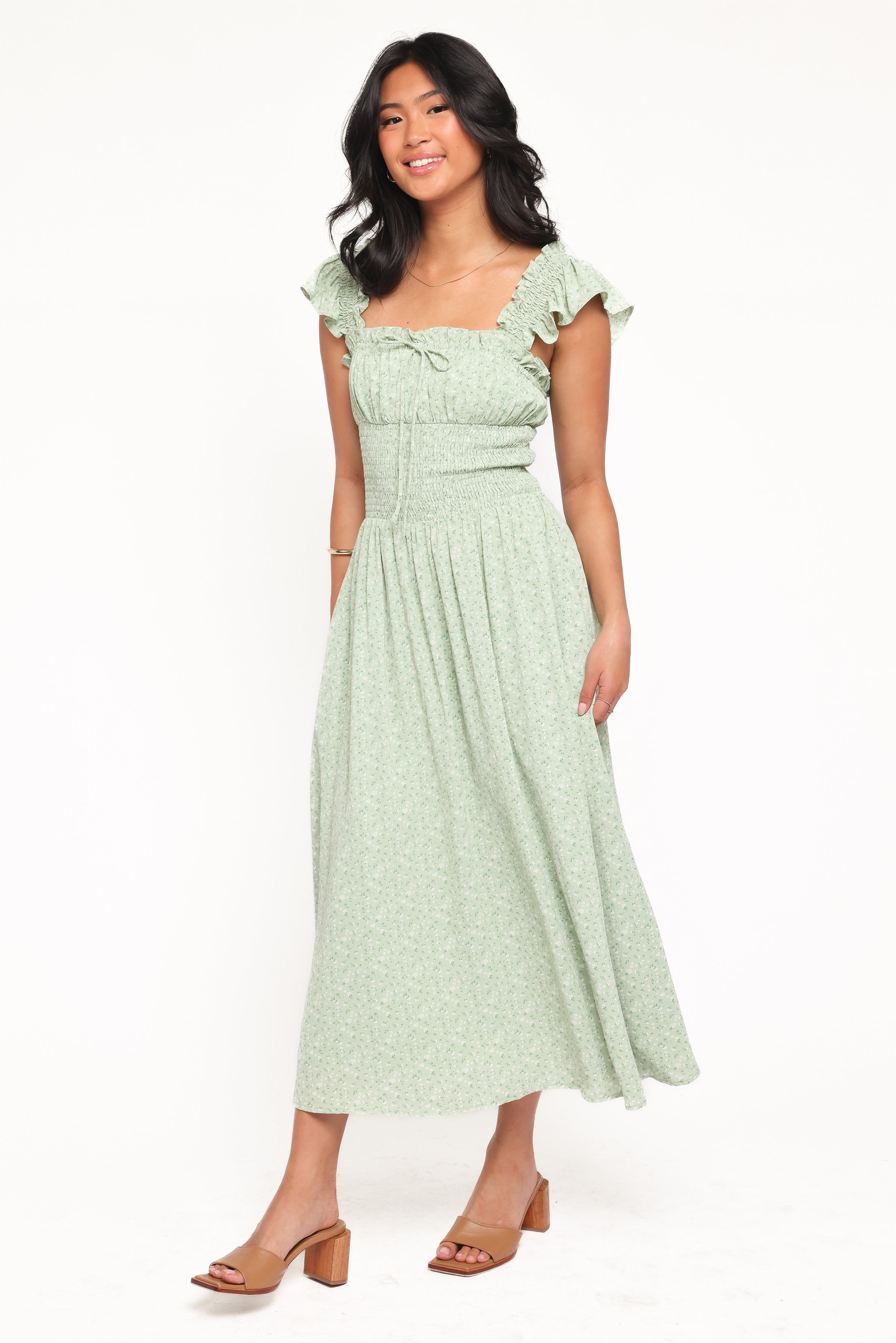 DRESSES Bronte Midi Dress - Green Floral