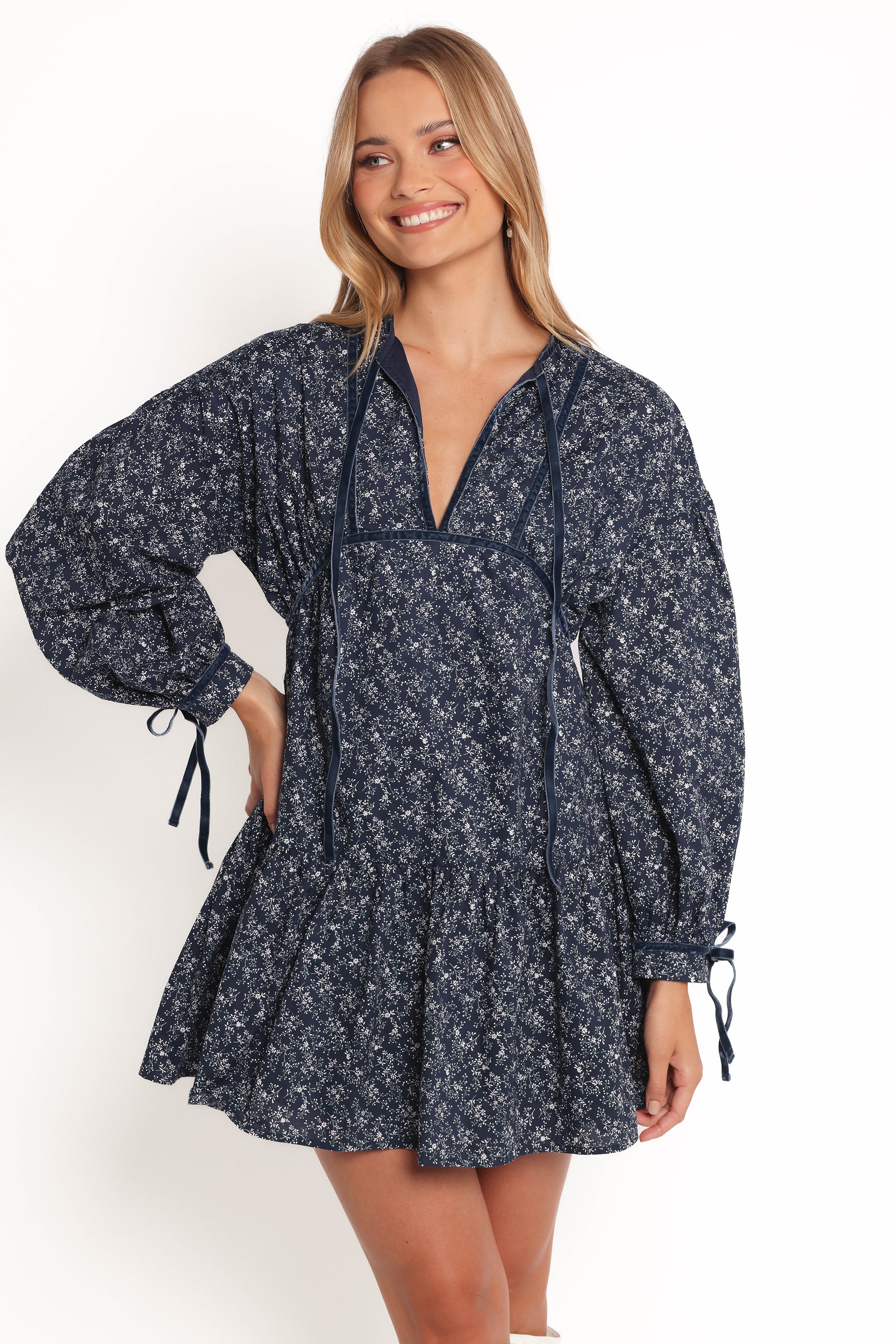DRESSES Brooklyn Mini Dress - Blue Floral
