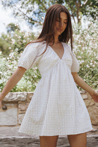DRESSES Cadhla Mini Dress - Beige Gingham