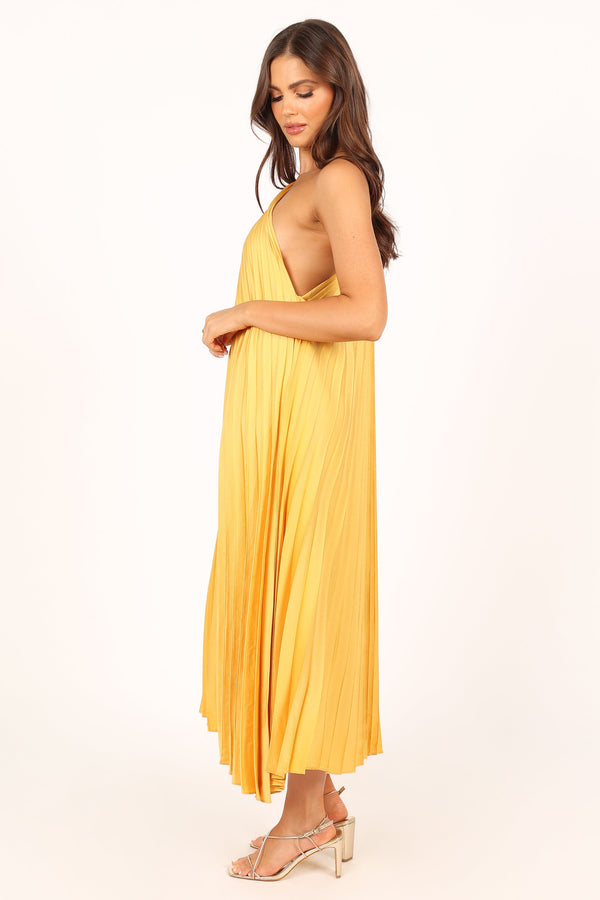 DRESSES @Cali One Shoulder Maxi Dress - Saffron