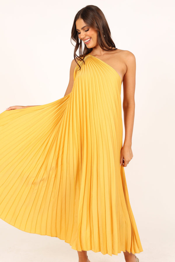 DRESSES @Cali One Shoulder Maxi Dress - Saffron