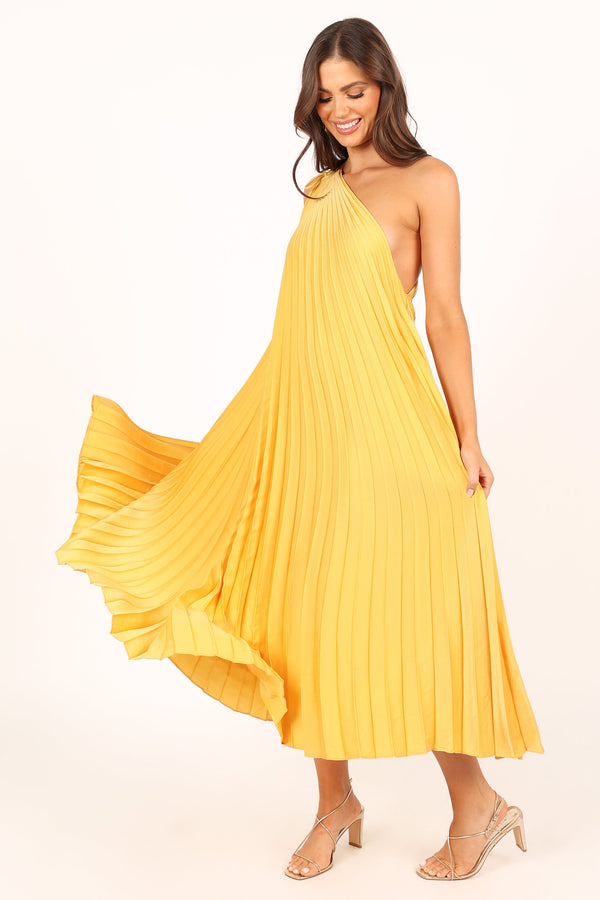 DRESSES @Cali One Shoulder Maxi Dress - Saffron