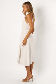 DRESSES @Caliente Halterneck Midi Dress - White