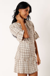DRESSES @Calloway Mini Dress - Cream Tweed