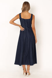 DRESSES @Callum Midi Dress - Dark Denim