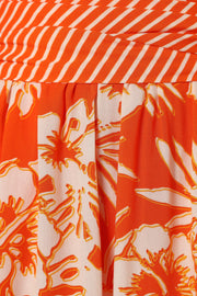 DRESSES @Calypso Tiered Midi Dress - Orange
