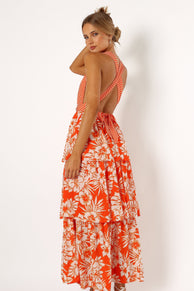 DRESSES Calypso Tiered Midi Dress - Orange