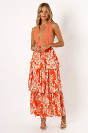 DRESSES Calypso Tiered Midi Dress - Orange