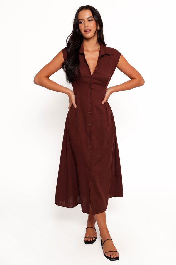 DRESSES Cami Midi Dress - Chocolate Brown