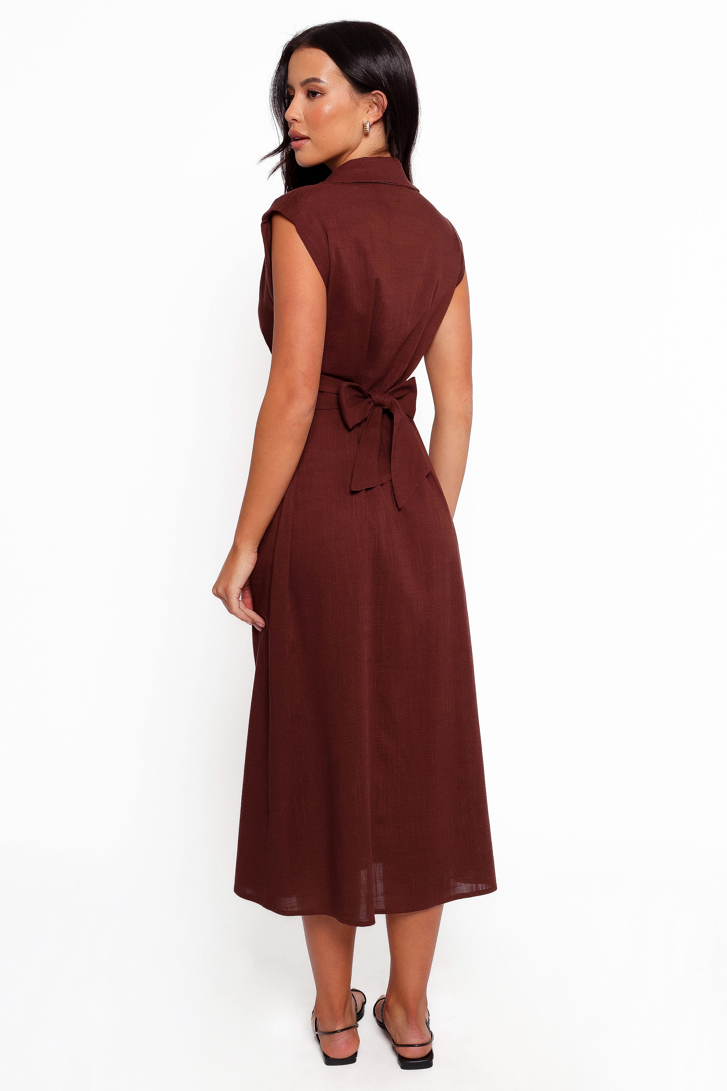 DRESSES Cami Midi Dress - Chocolate Brown