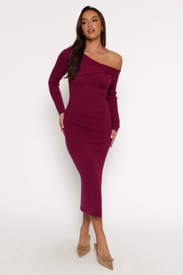 DRESSES Cammie Long Sleeve Midi Dress - Fuchsia