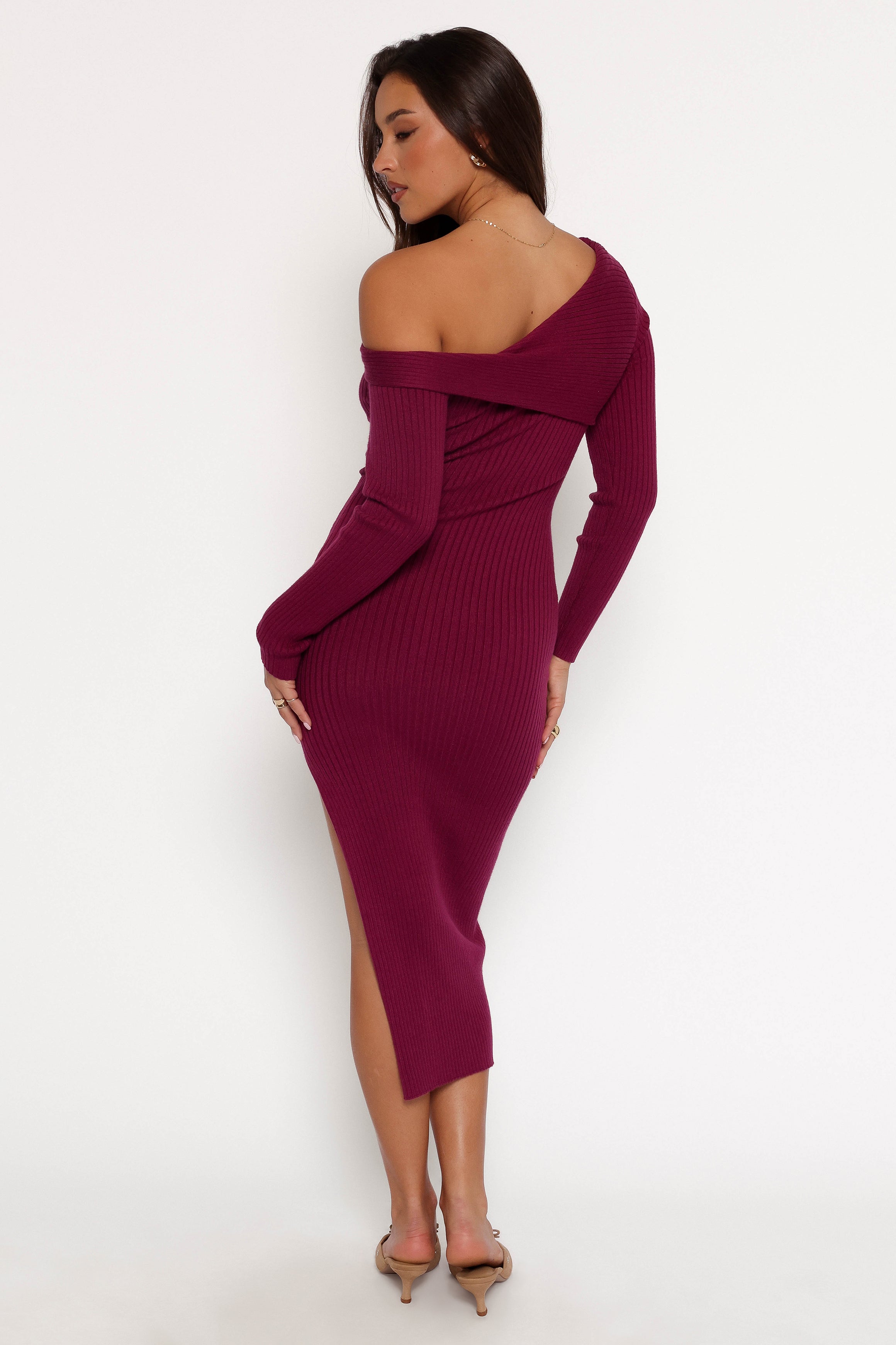 DRESSES Cammie Long Sleeve Midi Dress - Fuchsia