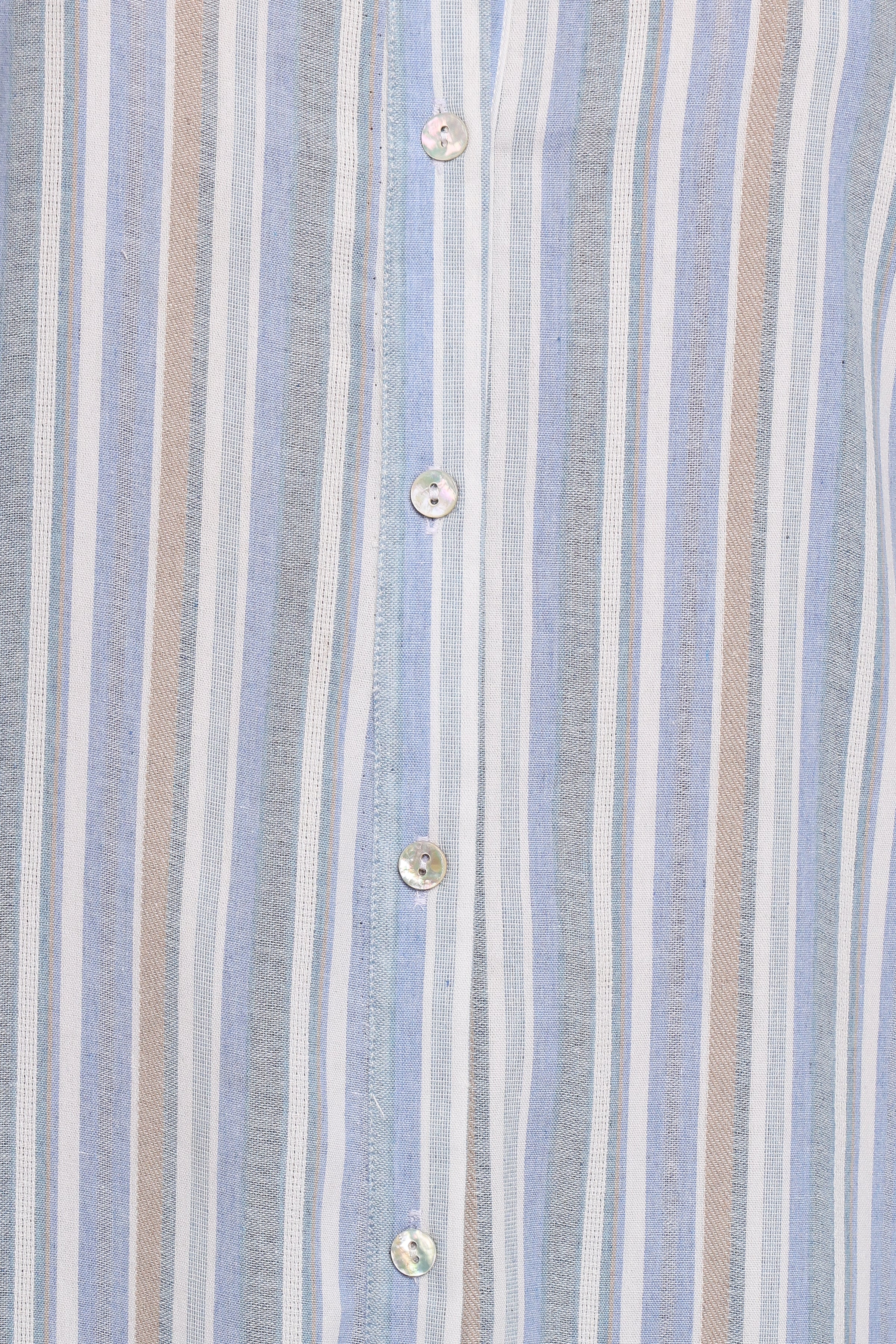 DRESSES Caprice Long Sleeve Button Down Maxi Dress - Blue Stripe