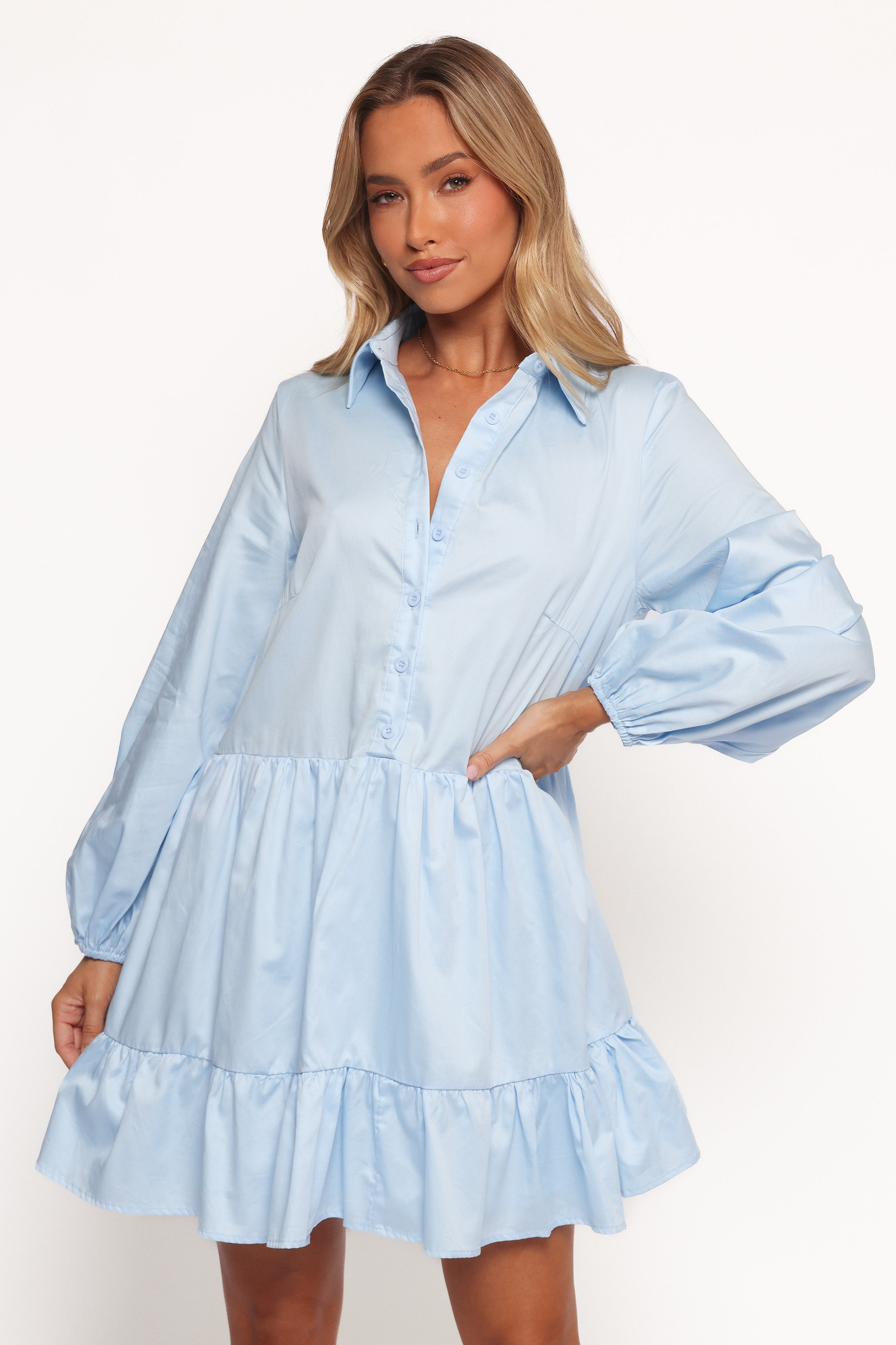 DRESSES Carlotta Long Sleeve Mini Dress - Blue