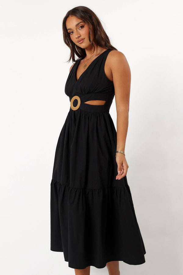 DRESSES @Carmella Midi Dress - Black (Hold for Euro Summer)