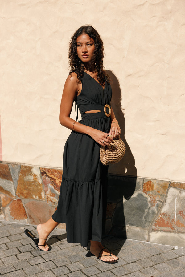 DRESSES @Carmella Midi Dress - Black (Hold for Euro Summer)