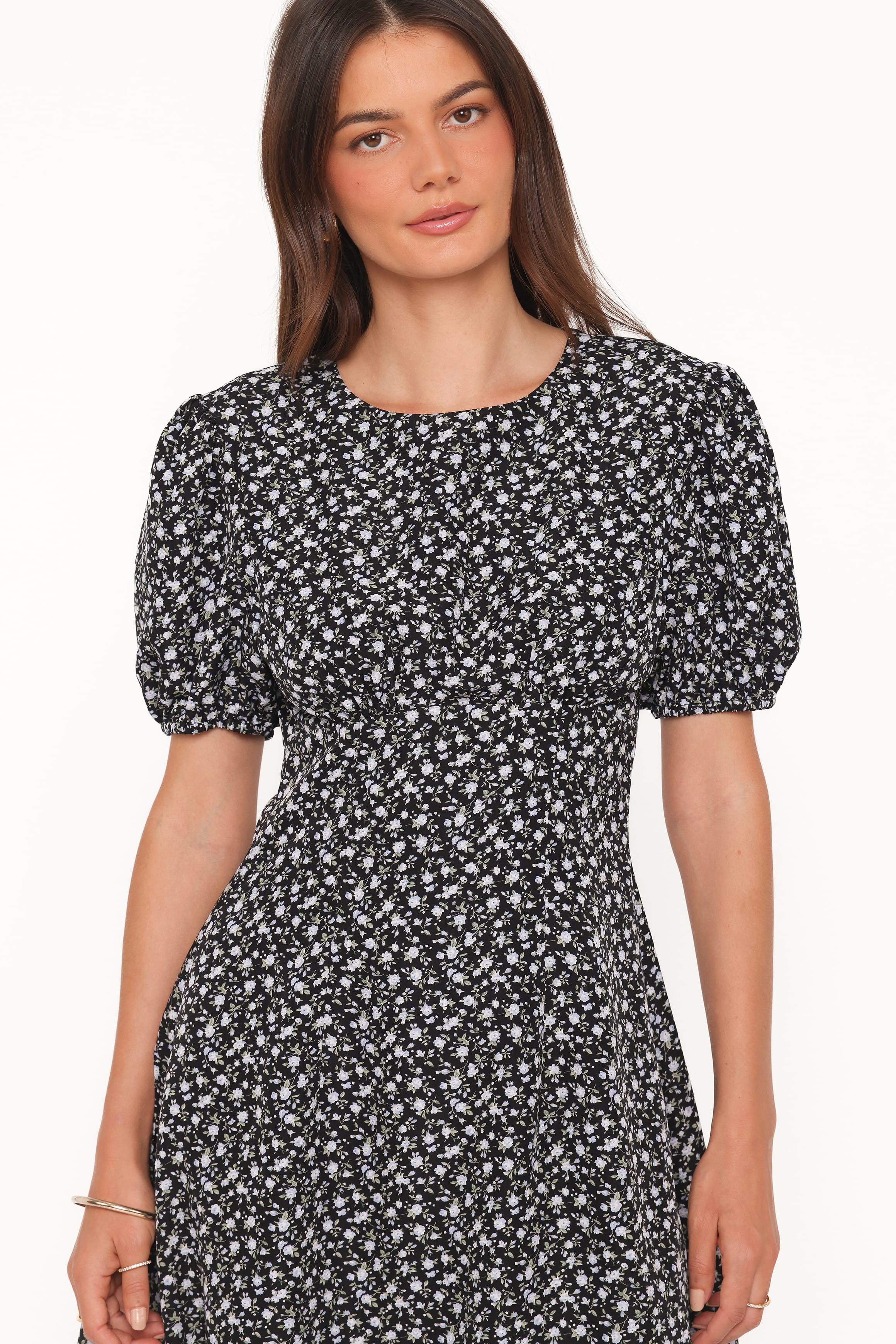 DRESSES Carmina Mini Dress - Black Ditsy Floral