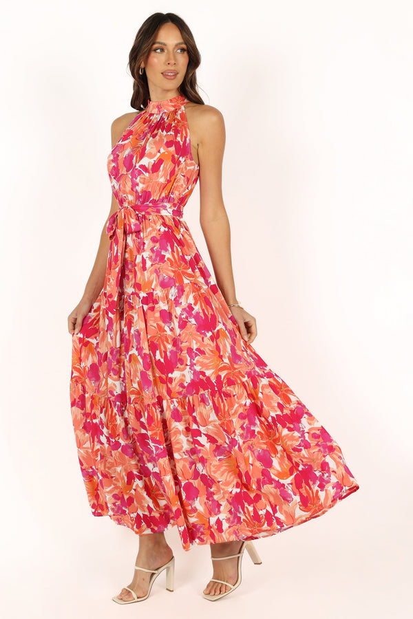 DRESSES @Caroline Maxi Dress - Red Orange