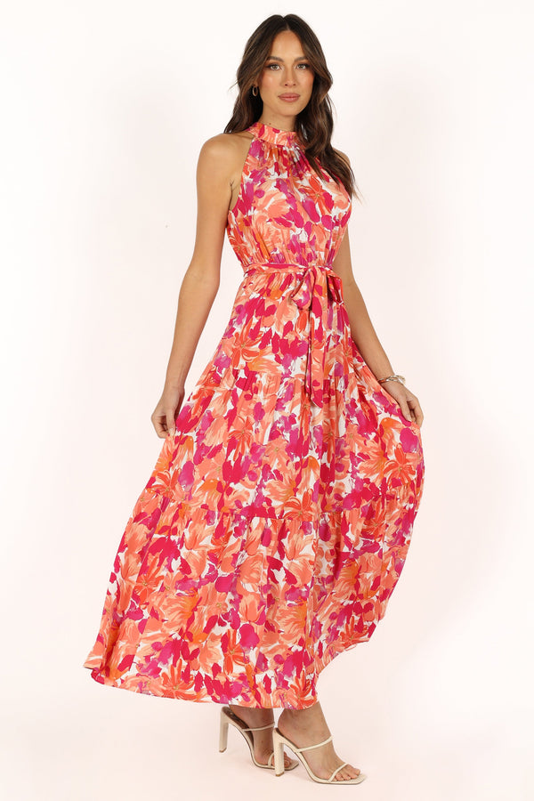 DRESSES @Caroline Maxi Dress - Red Orange