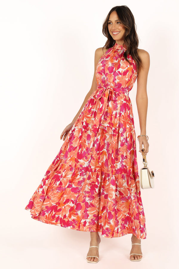 DRESSES @Caroline Maxi Dress - Red Orange