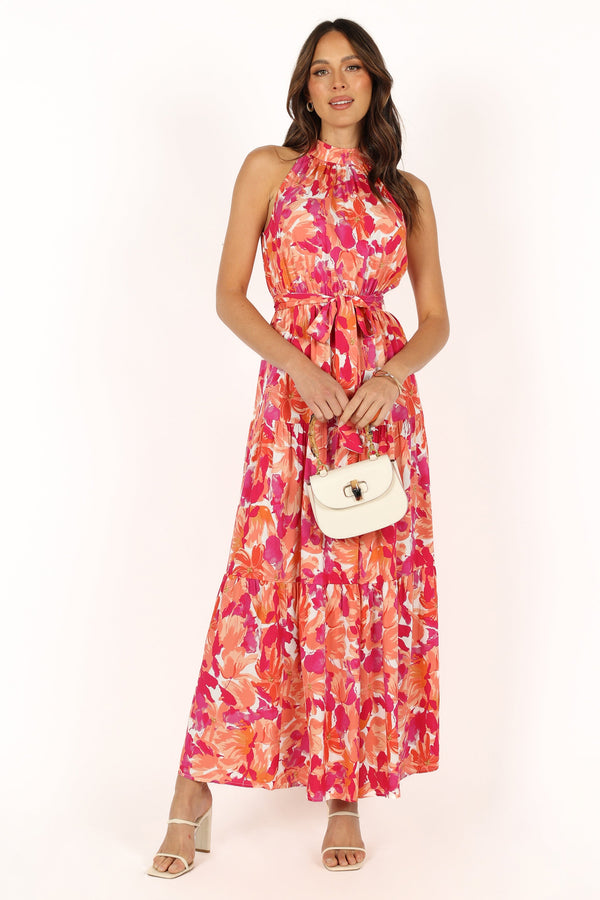 DRESSES @Caroline Maxi Dress - Red Orange