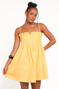 DRESSES Carson Pleated Mini Dress - Mango