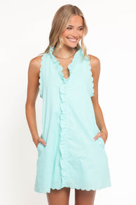 DRESSES Cassandra Ruffle Mini Dress - Aqua
