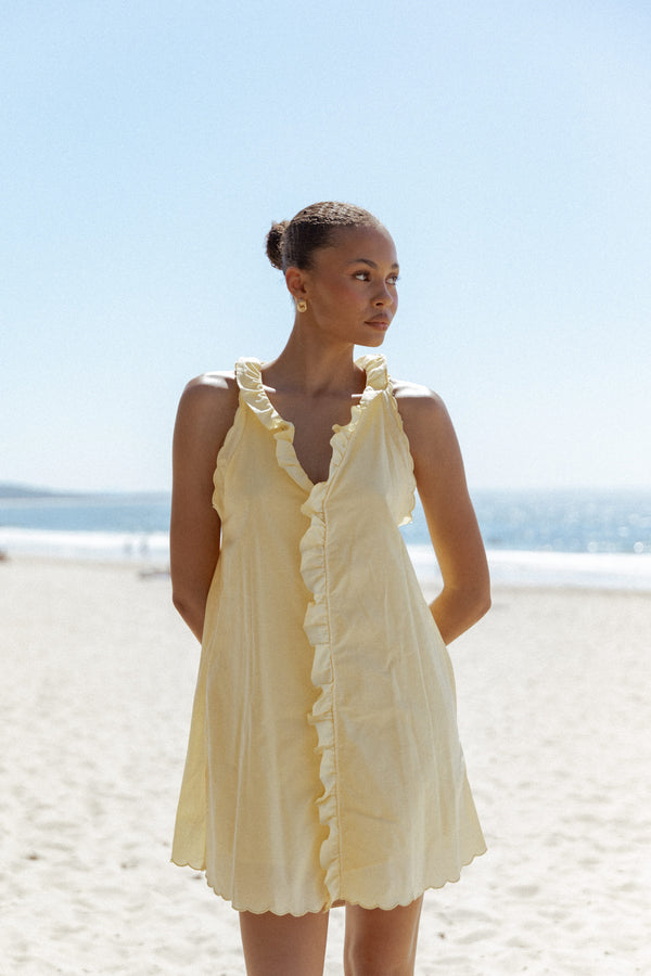 DRESSES Cassandra Ruffle Mini Dress - Butter Yellow
