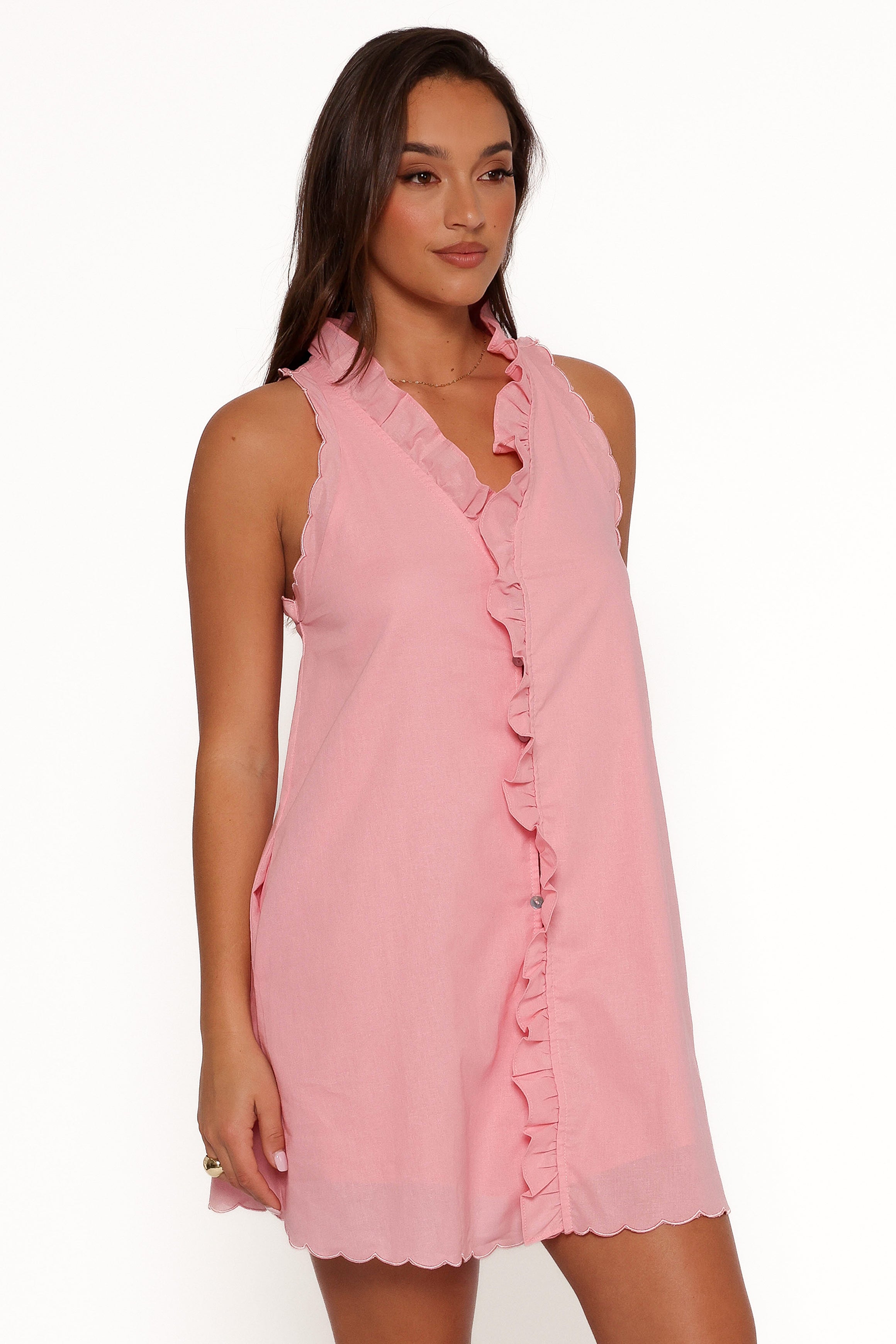 DRESSES Cassandra Ruffle Mini Dress - Pale Pink