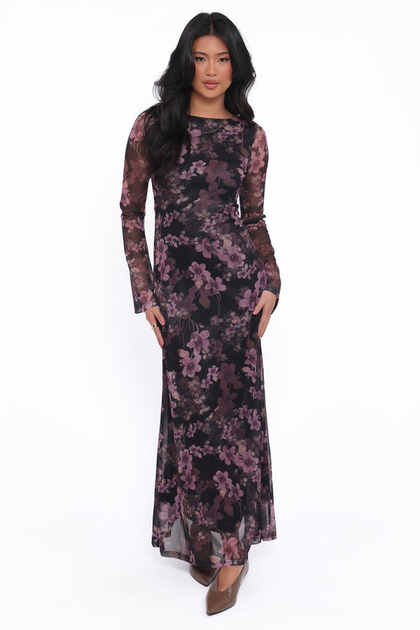 DRESSES Cassidy Long Sleeve Maxi Dress - Purple Floral