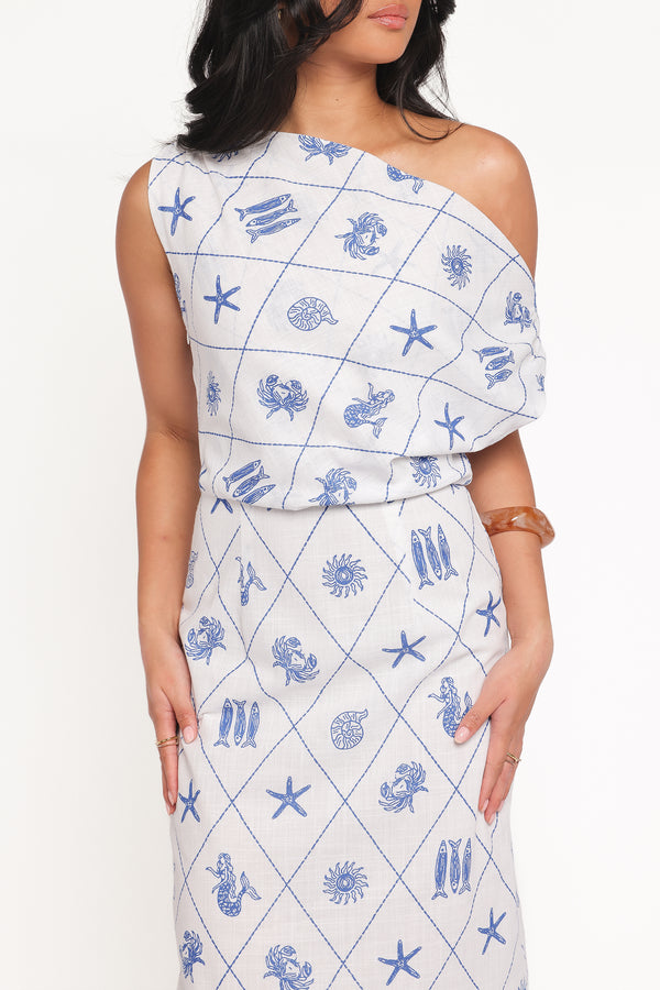 DRESSES Cassie Midi Dress - Seashell Print