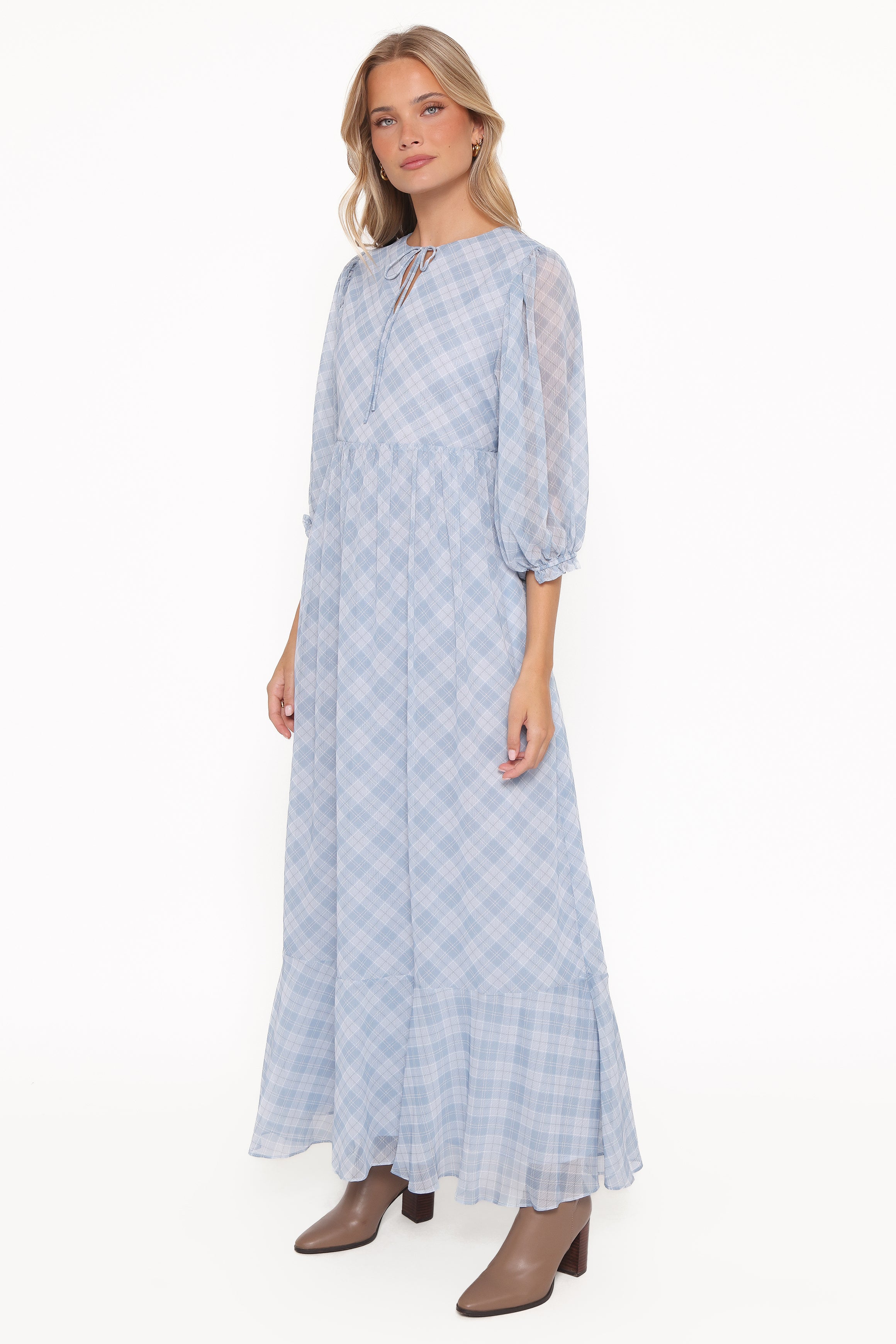DRESSES Cassina Maxi Dress - Blue Plaid