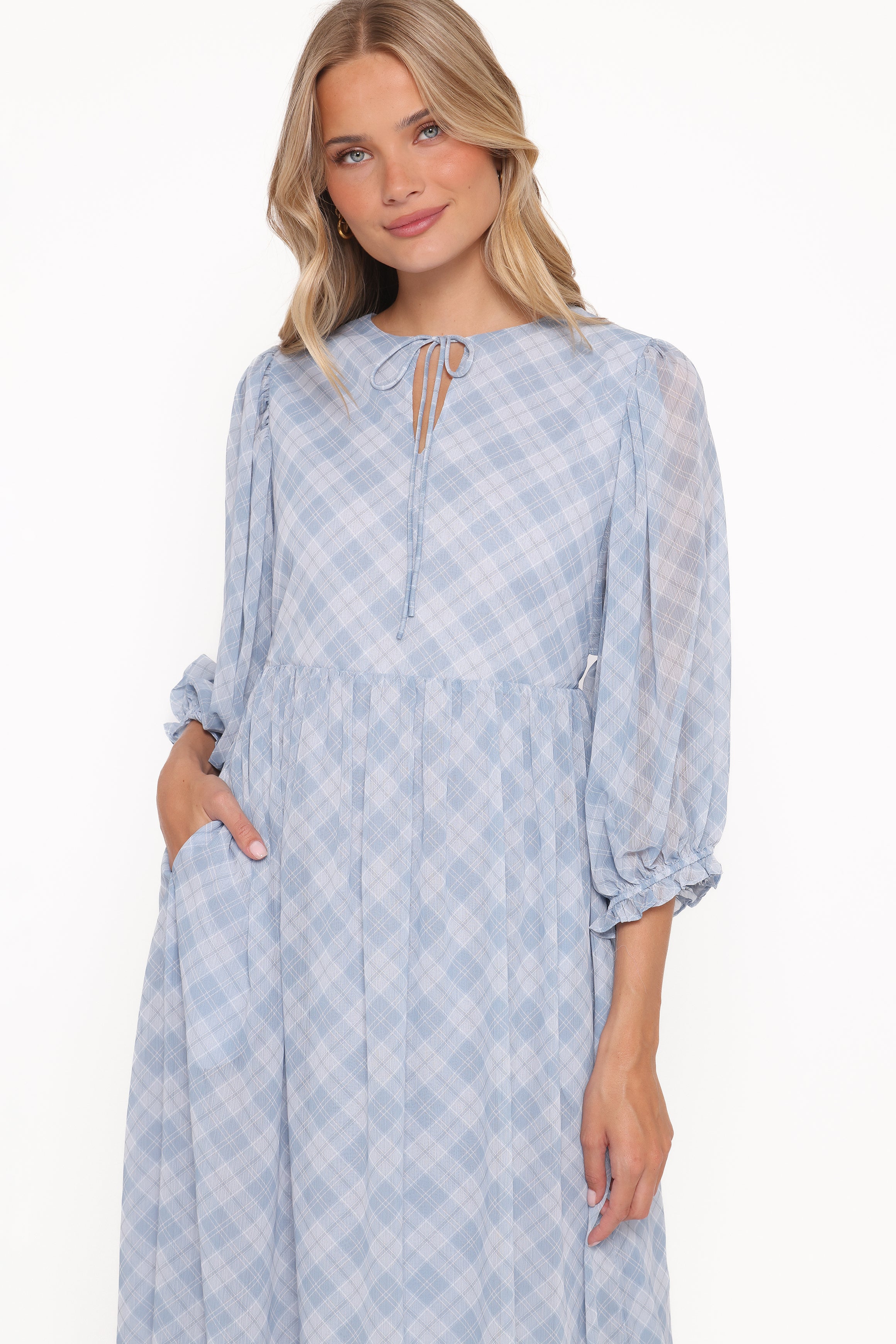 DRESSES Cassina Maxi Dress - Blue Plaid