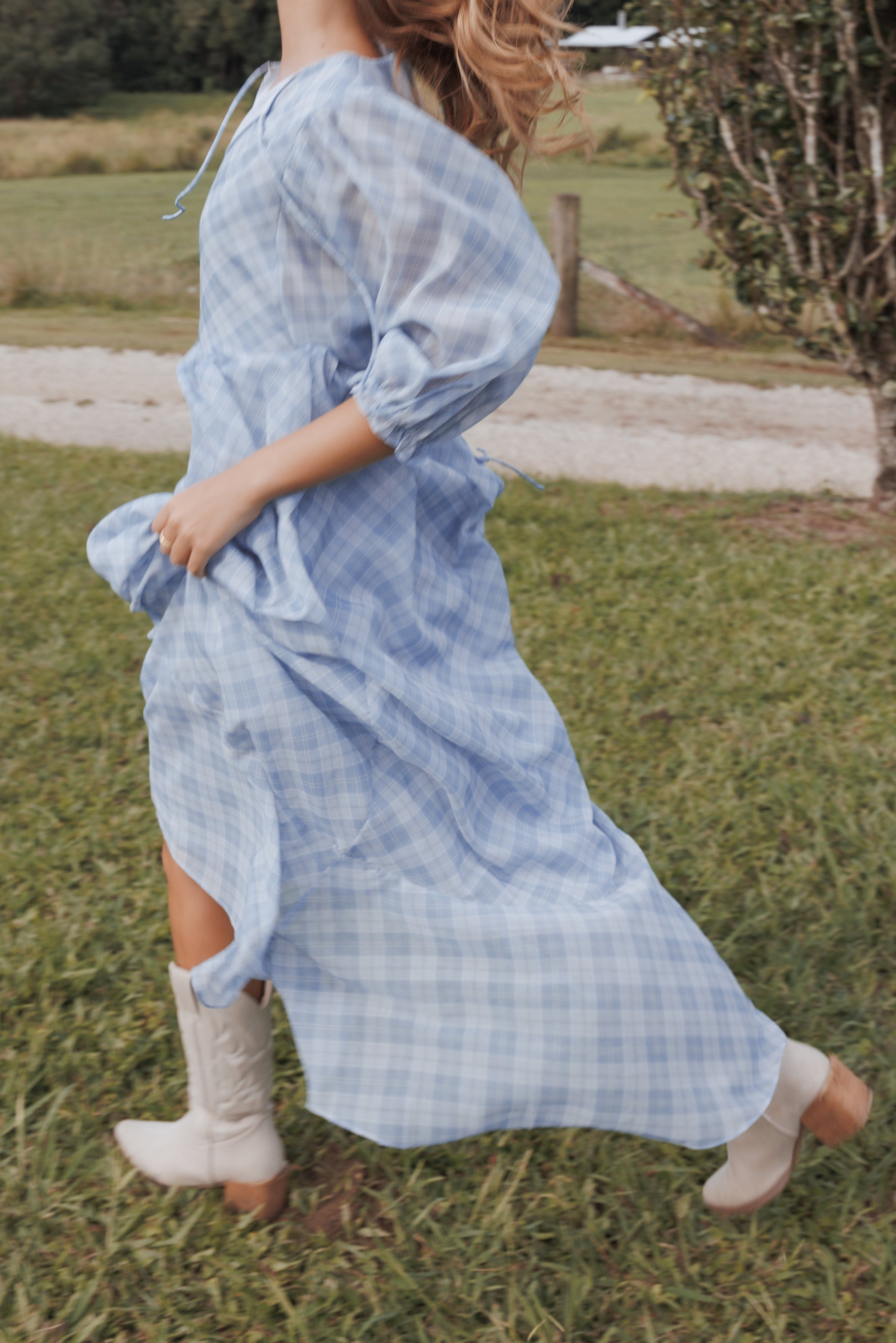 DRESSES Cassina Maxi Dress - Blue Plaid