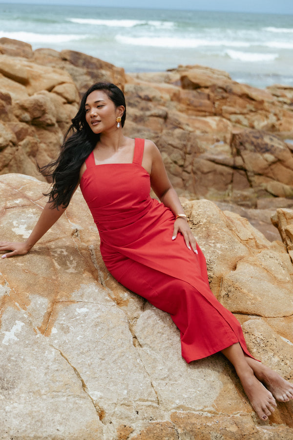 maxi red dress australia Lula Maxi Dress In Red