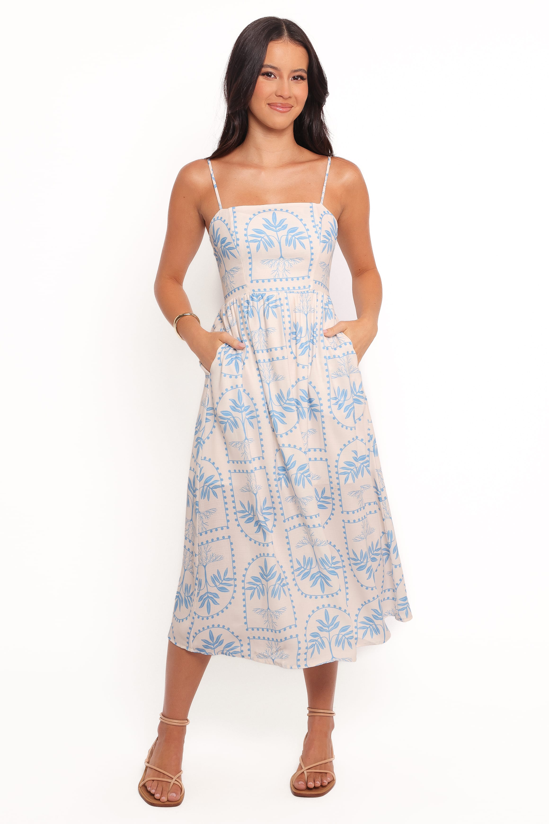 DRESSES Cathy Midi Dress - Blue/White