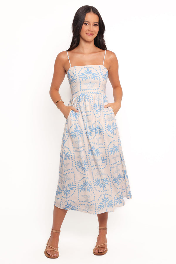 DRESSES Cathy Midi Dress - Blue/White