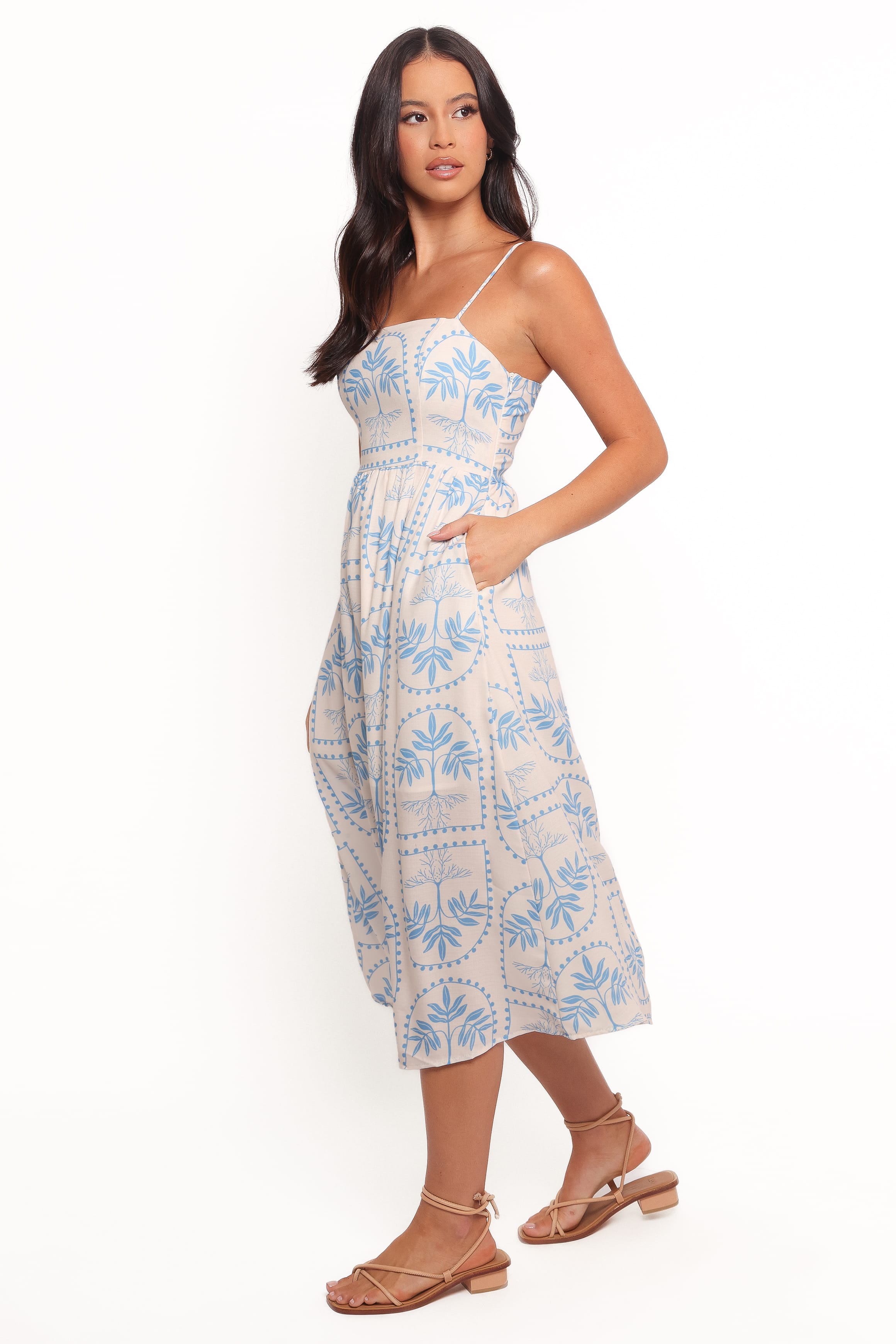 DRESSES Cathy Midi Dress - Blue/White