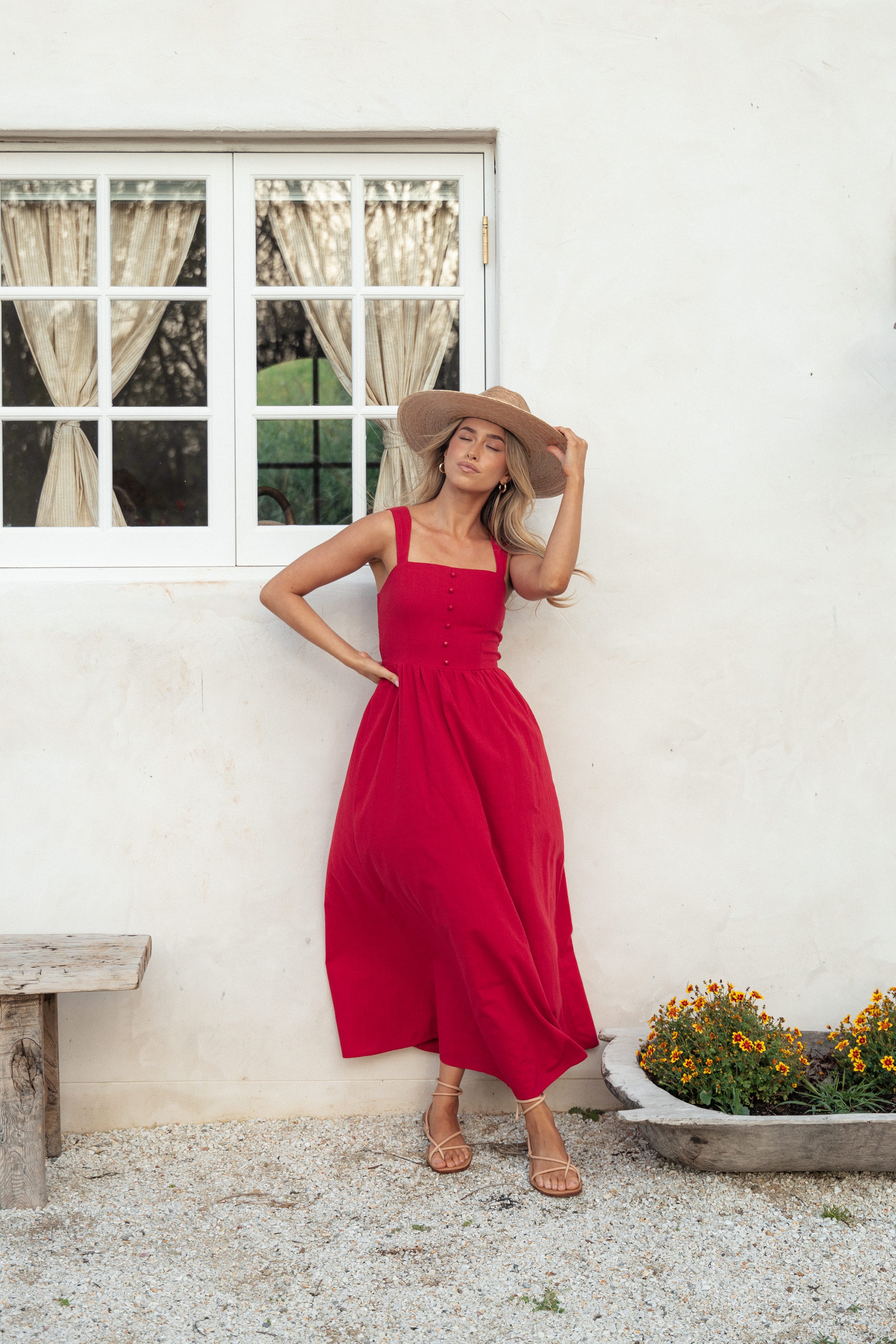 Caty Maxi Dress - Red | Petal & Pup
