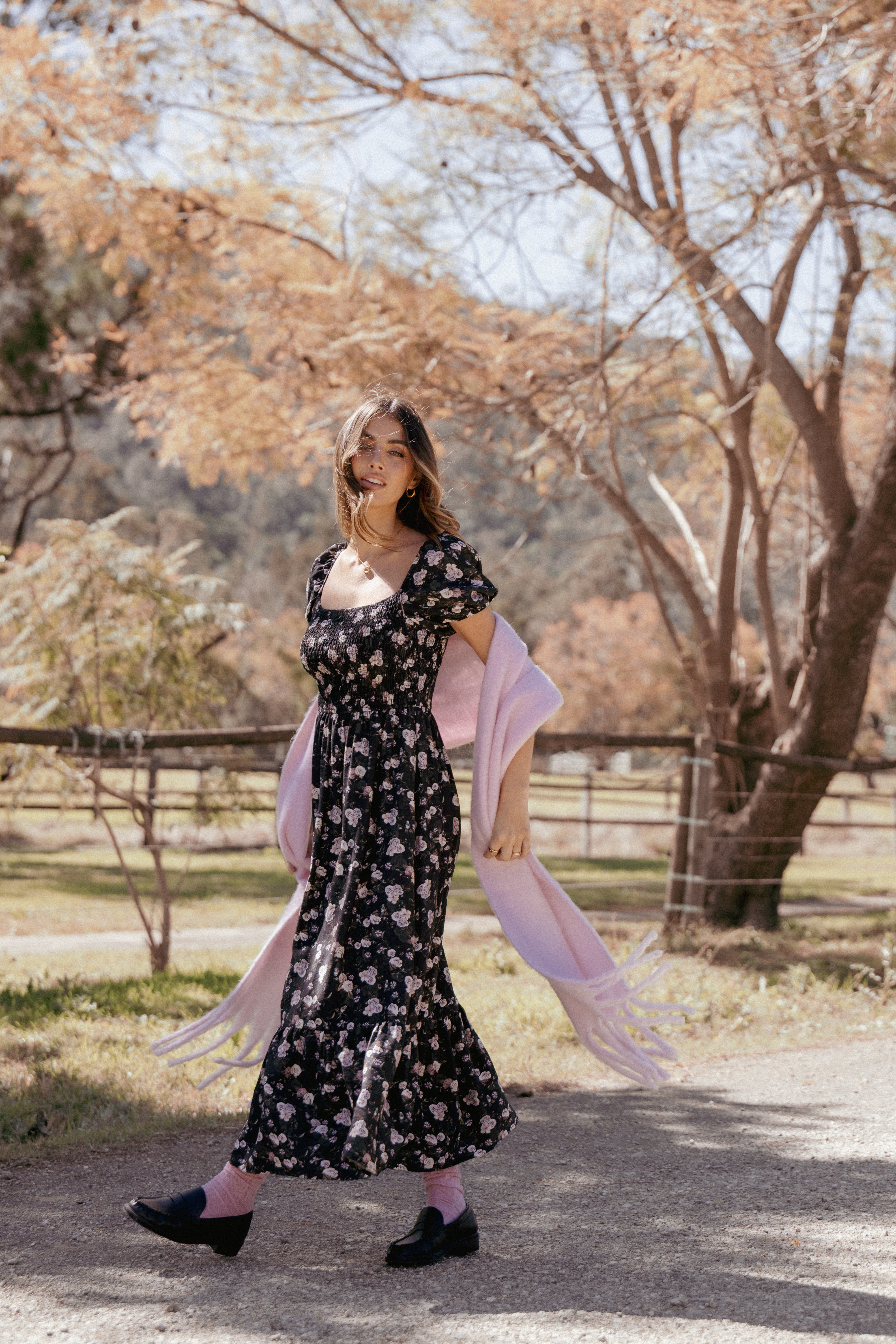 DRESSES Cecelia Puff Sleeve Maxi Dress - Black Floral