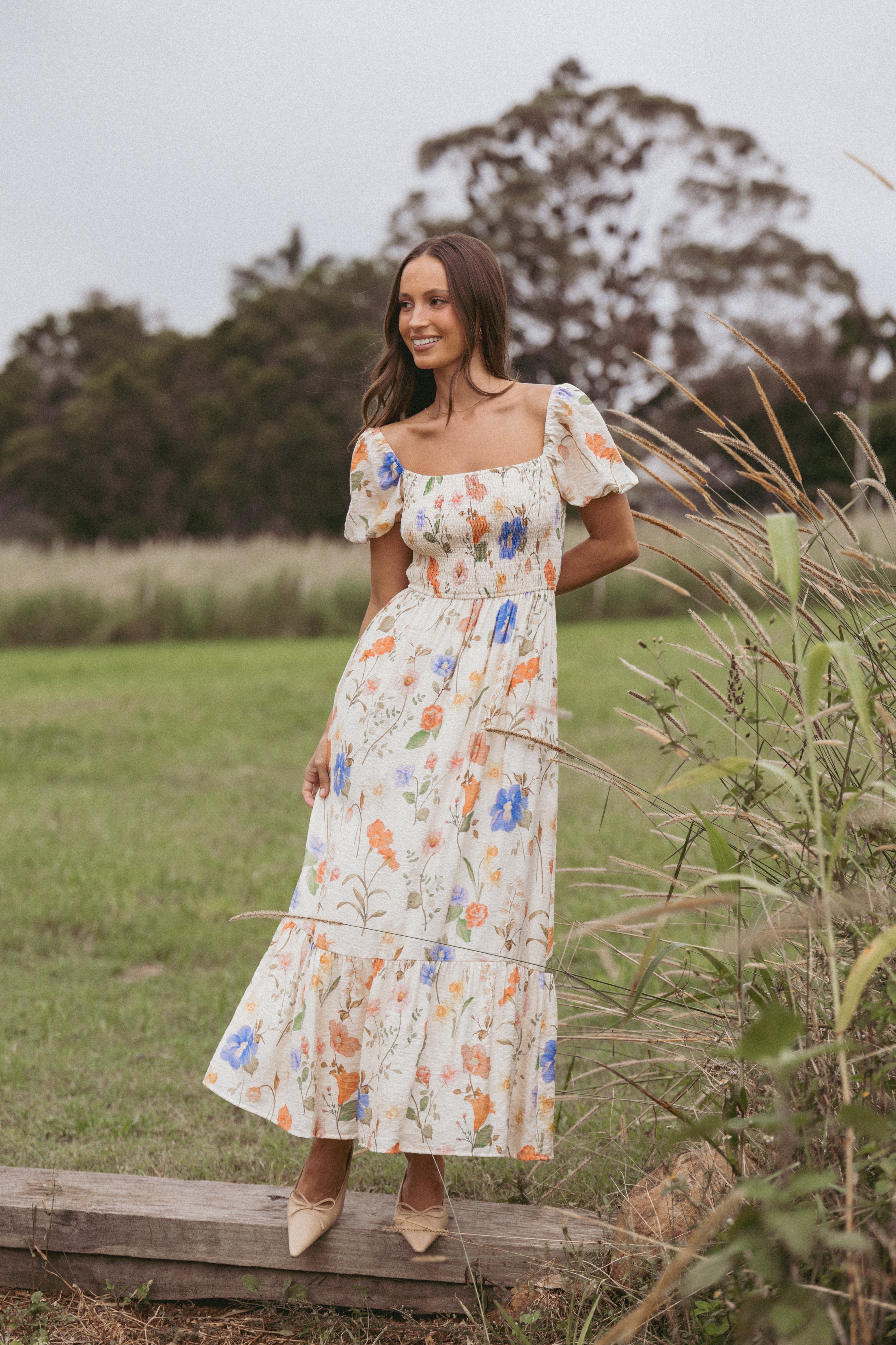 DRESSES Cecelia Puff Sleeve Maxi Dress - Floral