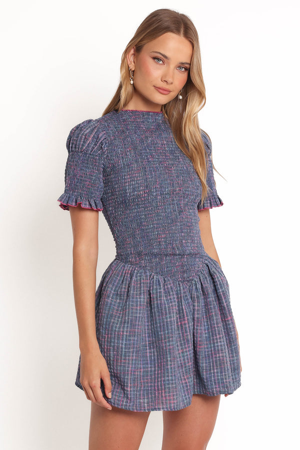 DRESSES Celine Mini Dress - Navy Plaid