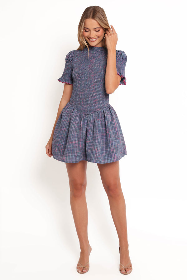 DRESSES Celine Mini Dress - Navy Plaid
