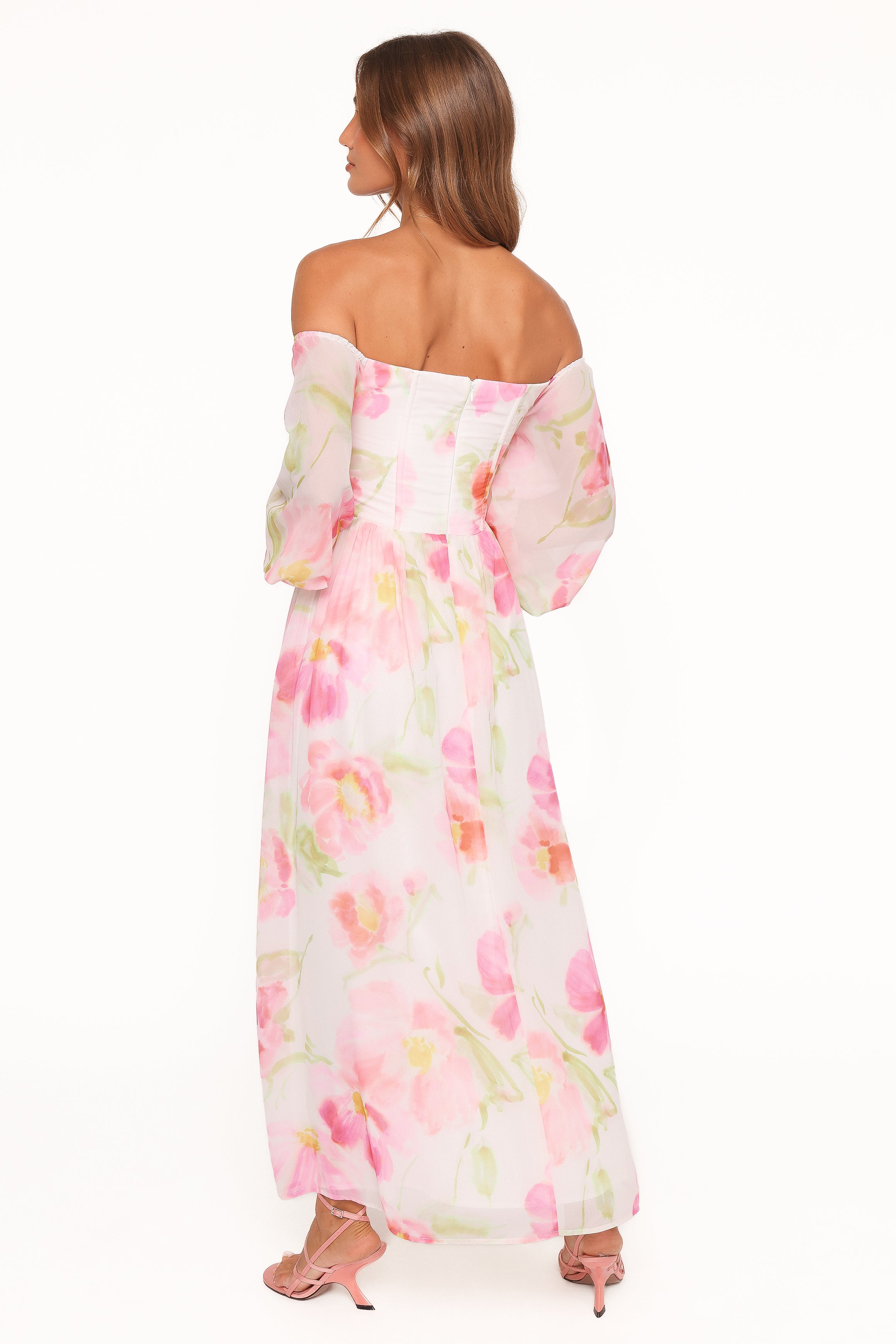 DRESSES Chantel Off Shoulder Maxi Dress - Pink Garden Floral