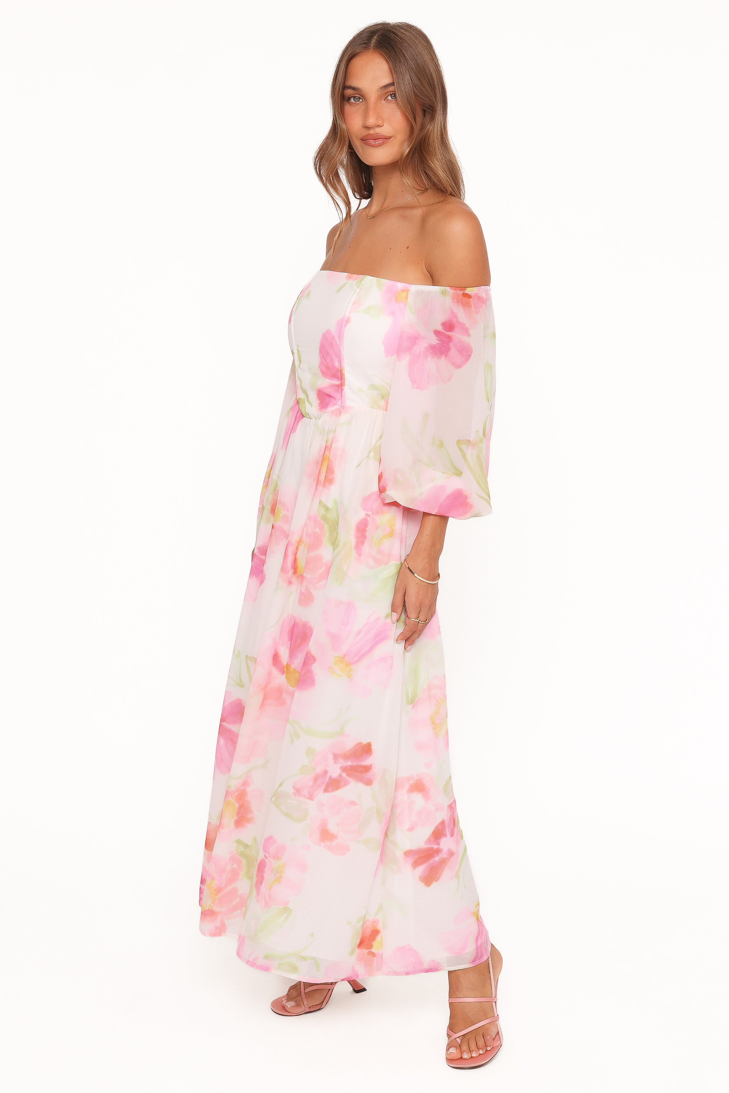 DRESSES Chantel Off Shoulder Maxi Dress - Pink Garden Floral