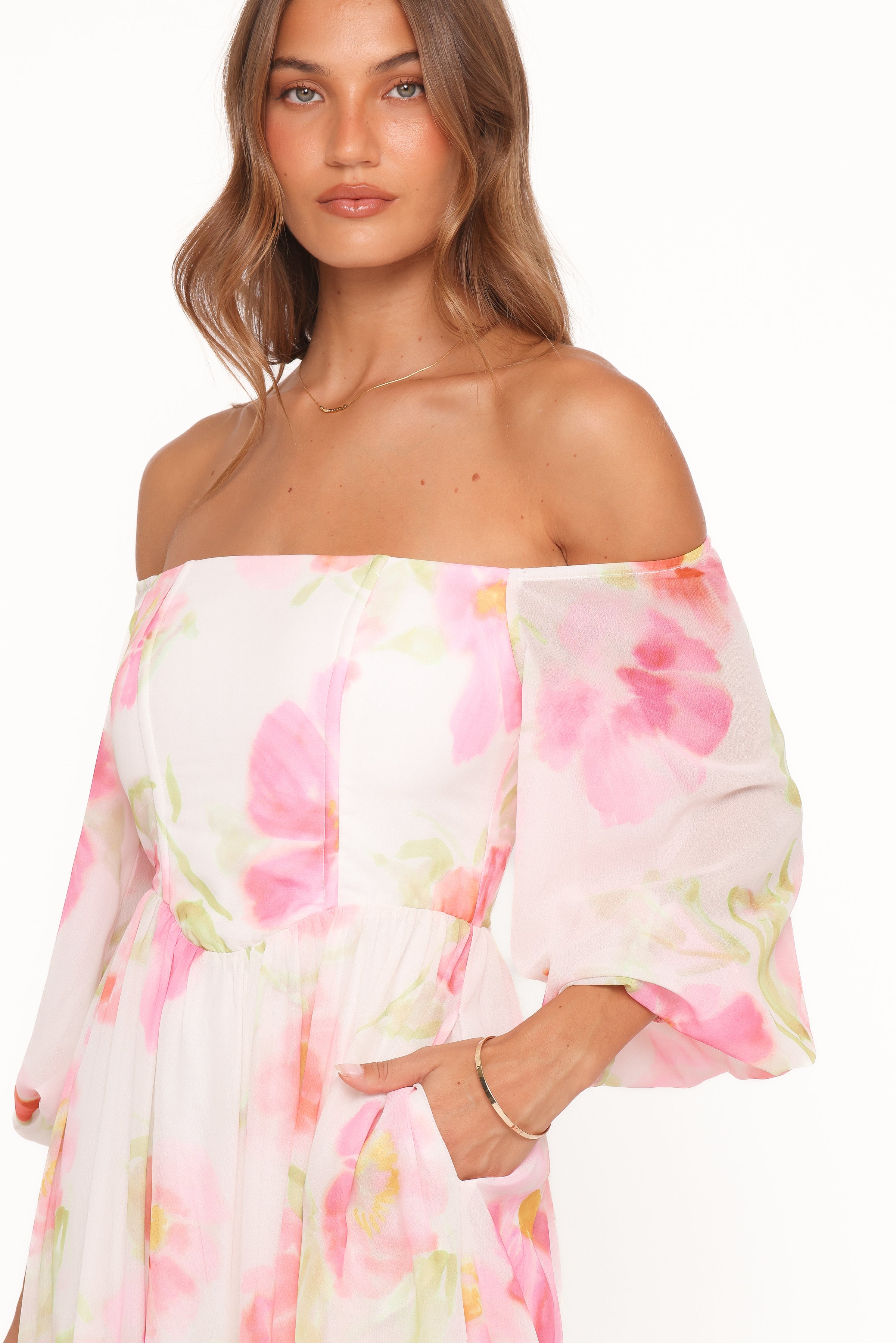 DRESSES Chantel Off Shoulder Maxi Dress - Pink Garden Floral