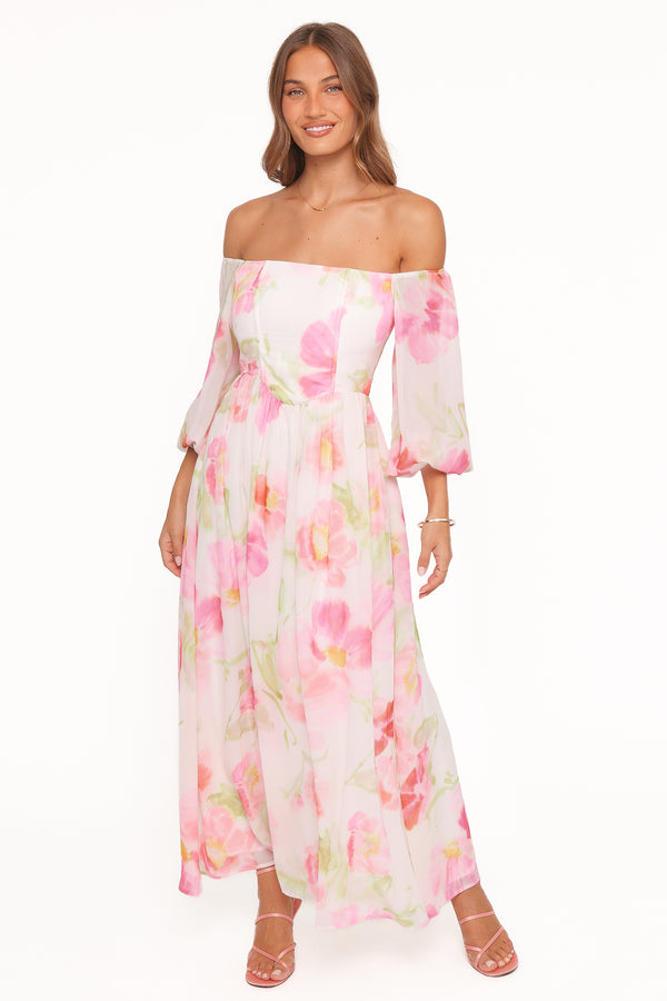 DRESSES Chantel Off Shoulder Maxi Dress - Pink Garden Floral