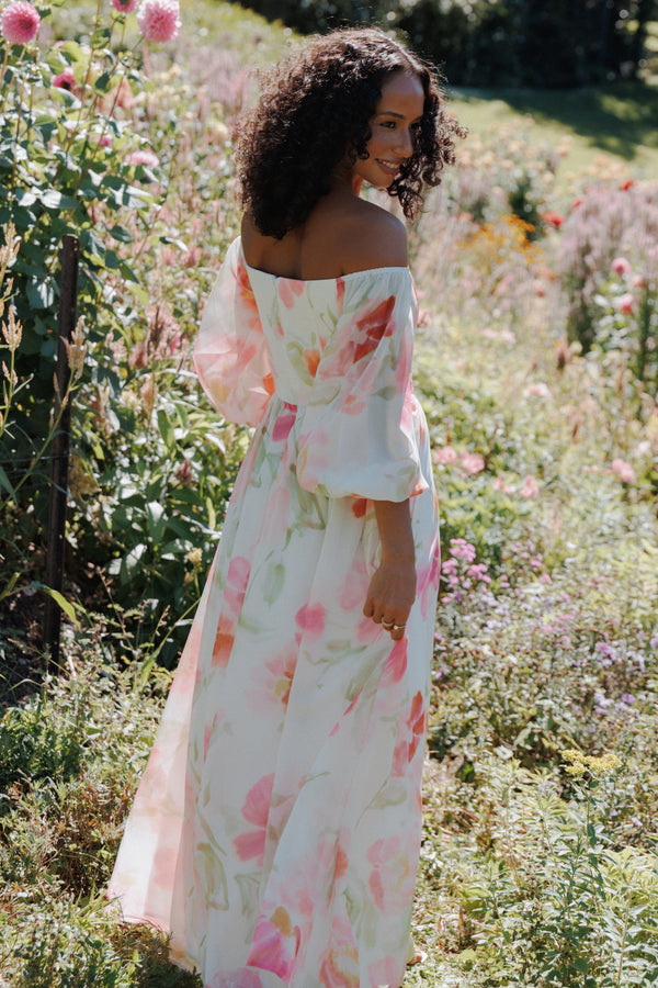 DRESSES Chantel Off Shoulder Maxi Dress - Pink Garden Floral