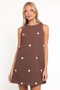 DRESSES Chantelle Mini Dress - Chocolate Polka Dot